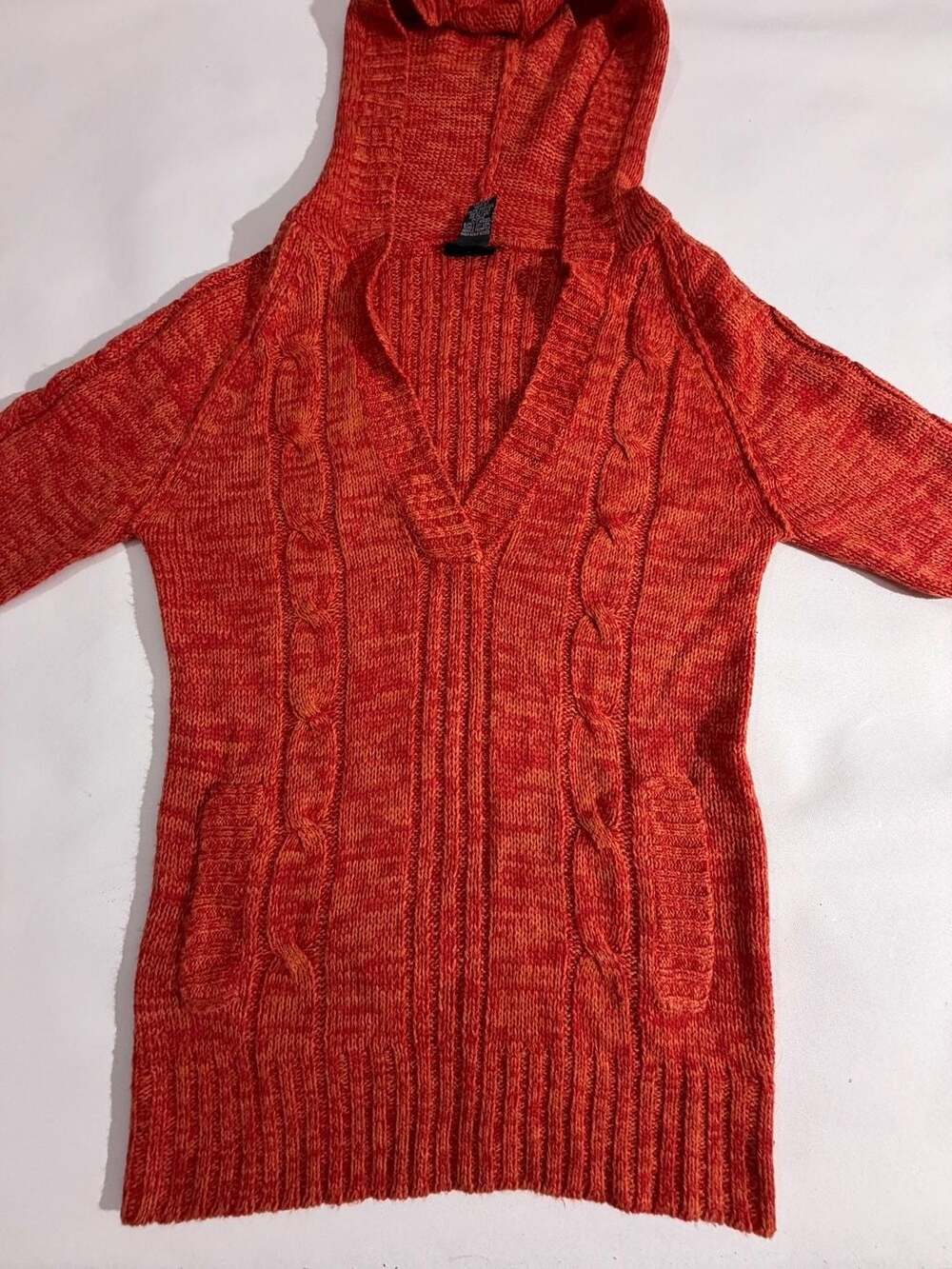 Rue21 Cardigan Orange Size M Cable Knit Vintage Y2K Boho Cozy Soft